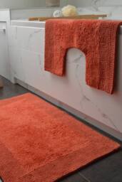 Allure Bath Fashions Elegance Reversible Heavyweight Pedestal Mat in Terracotta - Size: Bath Mat - thumbnail 2