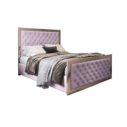 Casani Lapworth Upholstered Soft Velvet Pink Metal Designer Bed Frame - Size: Single - thumbnail 3