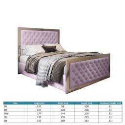 Casani Lapworth Upholstered Soft Velvet Pink Metal Designer Bed Frame - Size: Single - thumbnail 8