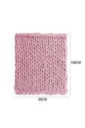 Living and Home Chunky Knit Throw Blanket 80x100cm in Baby Pink - Size: 80x100 cm - thumbnail 6