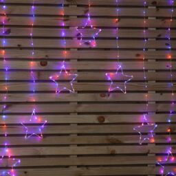 Samuel Alexander 1.2m x 1.2m Light up Star Pin Wire Christmas Curtain Lights with 303 Rainbow LEDs - thumbnail 7