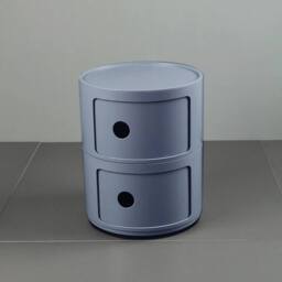 EONLION Round Chest of 2 Drawers Cabinet Removable Plastic in Grey - Size: 100 cm - thumbnail 5