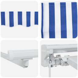 Berkfield Home Retractable Awning Manual Blue & White 250x200 cm - thumbnail 8