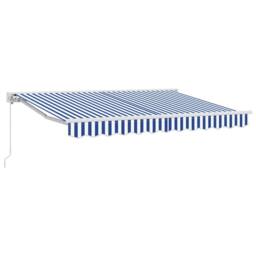 Berkfield Home Retractable Awning Manual Blue & White 250x200 cm - thumbnail 2