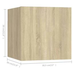 Berkfield Home 6 Piece TV Cabinet Set Sonoma Oak Engineered Wood in Light Tan - thumbnail 8
