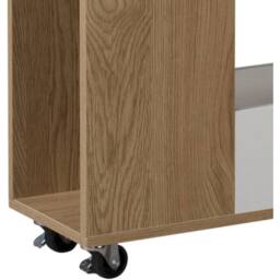 FORGEVIO 4 Tier Slim White Oak Rolling Kitchen Trolley Portable Storage Cart - thumbnail 4