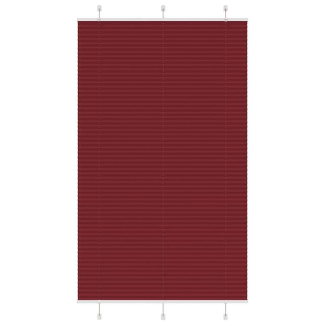 Berkfield Home Pleated Blind Bordeaux Red 115x200 cm Fabric Width 114.4 cm Polyester - image 1