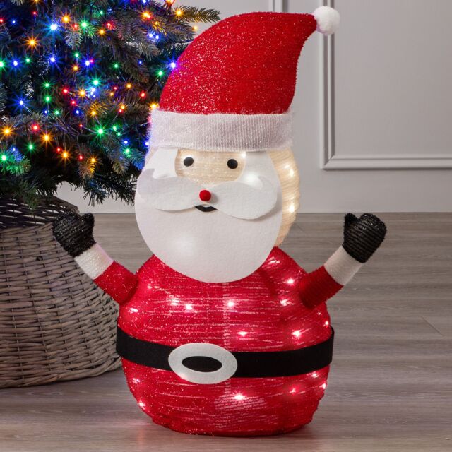 Christow Pop Up LED Christmas Decoration Light Up Santa Battery Operated - image 1