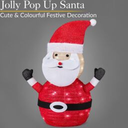 Christow Pop Up LED Christmas Decoration Light Up Santa Battery Operated - thumbnail 3