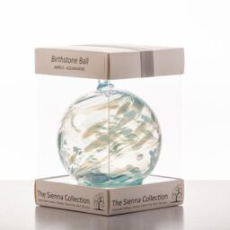 Sienna Glass Birthstone Ball March Aquamarine in Light Blue - thumbnail 2