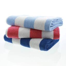 Duncan Stewart Personalised Striped Pool Towel in Light Blue - thumbnail 3