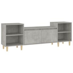 Berkfield Home TV Cabinet Concrete Grey 160x35x55 cm Engineered Wood - Size: 160 x 35 x 55 cm - thumbnail 2