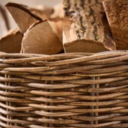Dibor Traditional Round Medium Grey Rattan Log Basket with Handles H35 x L48 x W48cm in Natural - thumbnail 4