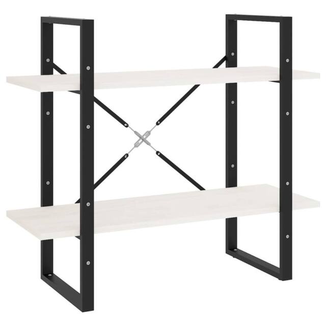 Berkfield Home 2-Tier Book Cabinet White 80x30x70 cm Solid Pine Wood - Size: 80 x 30 x 70 cm - image 1
