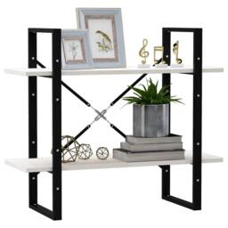Berkfield Home 2-Tier Book Cabinet White 80x30x70 cm Solid Pine Wood - Size: 80 x 30 x 70 cm - thumbnail 4
