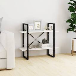 Berkfield Home 2-Tier Book Cabinet White 80x30x70 cm Solid Pine Wood - Size: 80 x 30 x 70 cm - thumbnail 2