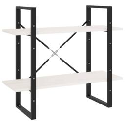 Berkfield Home 2-Tier Book Cabinet White 80x30x70 cm Solid Pine Wood - Size: 80 x 30 x 70 cm - thumbnail 1