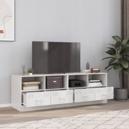 Berkfield Home TV Cabinets 2 pcs White 67x39x44 cm Steel - Size: 67 x 39 x 44 cm - thumbnail 1