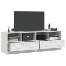 Berkfield Home TV Cabinets 2 pcs White 67x39x44 cm Steel - Size: 67 x 39 x 44 cm - thumbnail 4