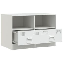 Berkfield Home TV Cabinets 2 pcs White 67x39x44 cm Steel - Size: 67 x 39 x 44 cm - thumbnail 6