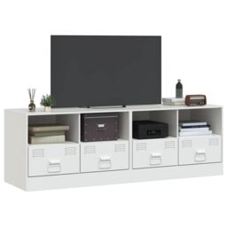 Berkfield Home TV Cabinets 2 pcs White 67x39x44 cm Steel - Size: 67 x 39 x 44 cm - thumbnail 3