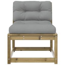 Berkfield Home Garden Sofas with Cushions 2pcs Impregnated Wood Pine in Brown - thumbnail 6