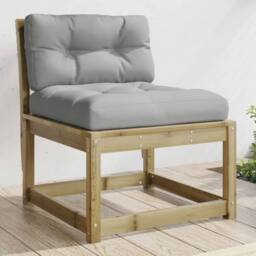 Berkfield Home Garden Sofas with Cushions 2pcs Impregnated Wood Pine in Brown - thumbnail 3