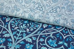 Rapport Home Harrow Microfibre Floral Reversible Duvet Cover Set with Pillowcase in Blue - Size: King - thumbnail 2