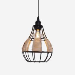 Living and Home Basketweave Rattan Pendant Light for Cozy Earthy Elegance in Natural - thumbnail 4