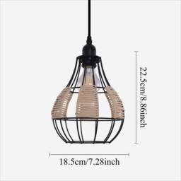 Living and Home Basketweave Rattan Pendant Light for Cozy Earthy Elegance in Natural - thumbnail 5