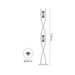 Netlighting Iku Floor Lamp 4 Light G9 Satin Nickel in Grey - thumbnail 2