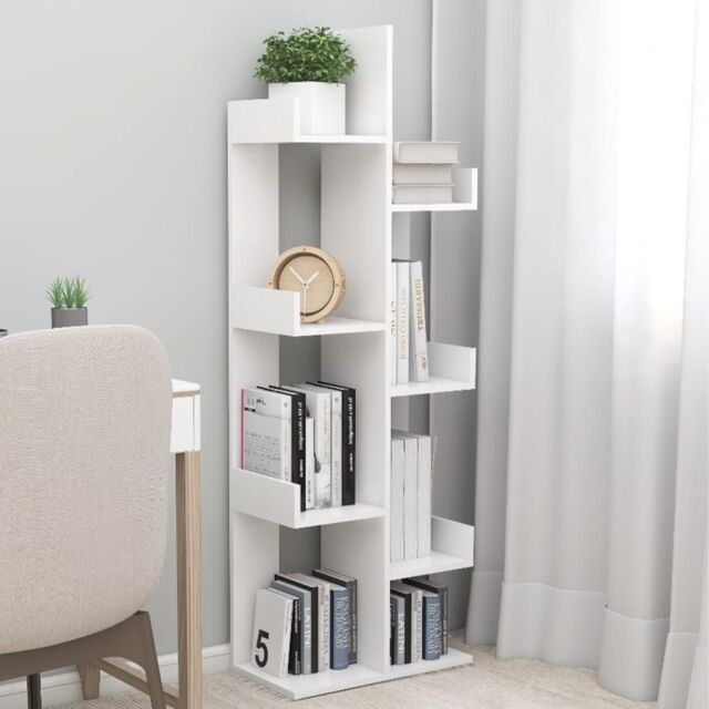 Berkfield Home Book Cabinet White 48x25.5x140 cm Engineered Wood - image 1