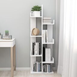 Berkfield Home Book Cabinet White 48x25.5x140 cm Engineered Wood - thumbnail 3