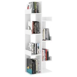 Berkfield Home Book Cabinet White 48x25.5x140 cm Engineered Wood - thumbnail 4