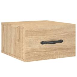 Berkfield Home Decorative Wall-mounted Bedside Cabinets 2 pcs Sonoma Oak 35x35x20 cm in Tan - Size: 35 x 35 x 20 cm - thumbnail 5
