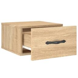 Berkfield Home Decorative Wall-mounted Bedside Cabinets 2 pcs Sonoma Oak 35x35x20 cm in Tan - Size: 35 x 35 x 20 cm - thumbnail 7