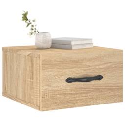 Berkfield Home Decorative Wall-mounted Bedside Cabinets 2 pcs Sonoma Oak 35x35x20 cm in Tan - Size: 35 x 35 x 20 cm - thumbnail 1