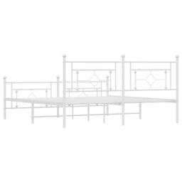 Berkfield Home Metal Bed Frame without Mattress with Footboard White 183x213cm - Size: 183x213 cm - thumbnail 7