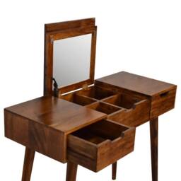Wyld Haus Khiao Chestnut Foldable Mirror Dressing Table in Brown - thumbnail 6