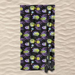 Rick & Morty Brain Head & Spiders Beach Towel - thumbnail 2