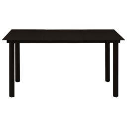 Berkfield Home 5 Piece Garden Dining Set Cotton Rope & Steel Black - thumbnail 4