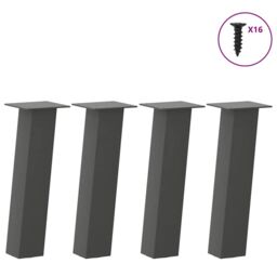 Berkfield Home Coffee Table Legs 4 pcs Anthracite 30 cm Steel in Black - thumbnail 1