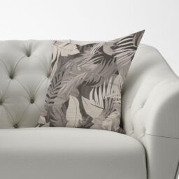 Warren Reed - Designer Grey Brown Tropical Leaves Cushions - Size: 60 cm x 60 cm - thumbnail 3