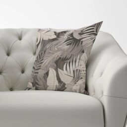 Warren Reed - Designer Grey Brown Tropical Leaves Cushions - Size: 60 cm x 60 cm - thumbnail 2