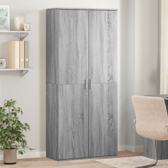 Berkfield Home Highboard Grey Sonoma 80x35x180 cm Engineered Wood - Size: 80 x 35 x 180 cm - image 1