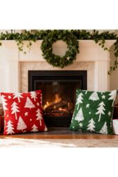 Living and Home 2Pcs Christmas Theme Decorative Throw Pillows - Size: 45 cm x 45 cm - thumbnail 2