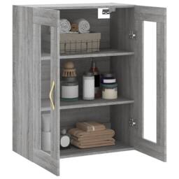 Berkfield Home Wall Mounted Cabinet Grey Sonoma 69.5x34x90 cm - thumbnail 5