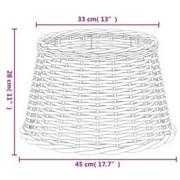 Berkfield Home Lamp Shade Brown √ò45x28 cm Wicker - Size: 45x28 cm - thumbnail 6