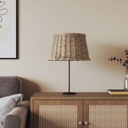 Berkfield Home Lamp Shade Brown √ò45x28 cm Wicker - Size: 45x28 cm