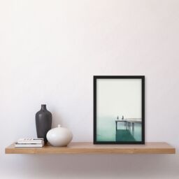 "Artery8 Wall Art Print The End Of The Pier By Amy Denver Minimalist Soft Pastel Calm Minimalism Simple Modern Artwork Art Framed - Size: W12"" x H16""" - thumbnail 4